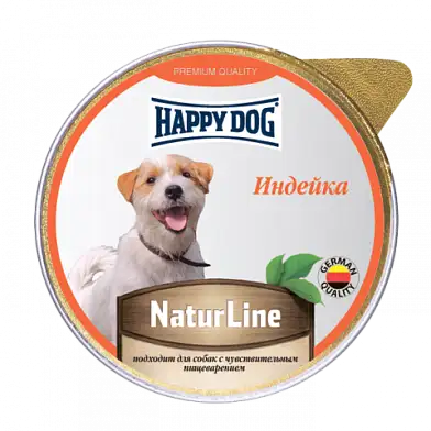 Happy dog Natur Line влажный корм паштет для собак индейка (ламистер)