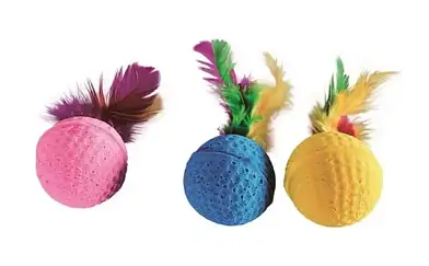 PetStar игрушка для кошек МЯЧИК с пером шоу-бокс